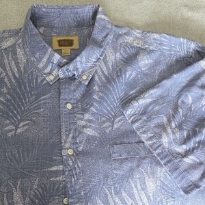 The Foundry Supply Co. Men's Casual Blue and White Shirt